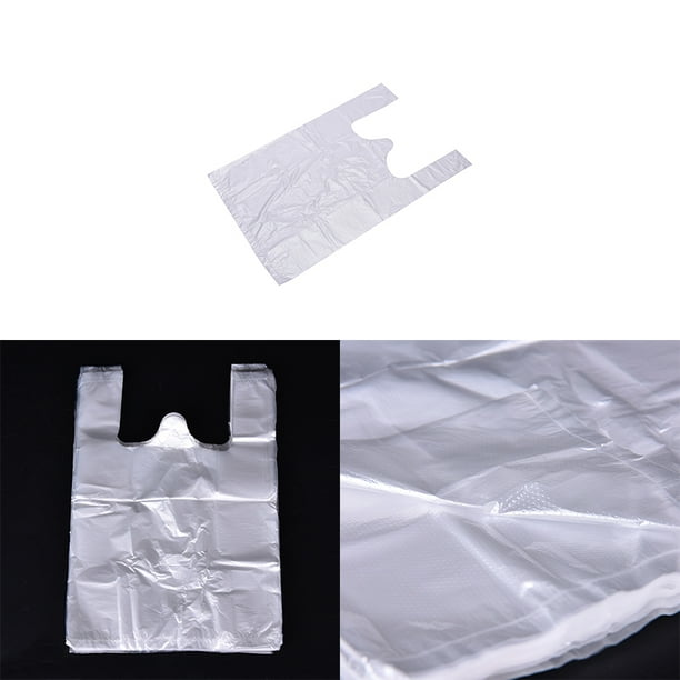100Pcs White Handles Packaging Plastic Retail Shopping Supermarket Grocery Bags 100Pcs White Handles Packaging Plastic Retail Shopping Supermarket Grocery Bags